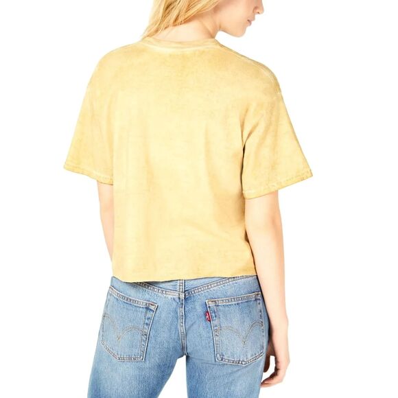 Ford Mustang “Eat My Dust” Graphic Cropped T-Shirt in Tan/Yellow | Medium - Picture 4 of 6